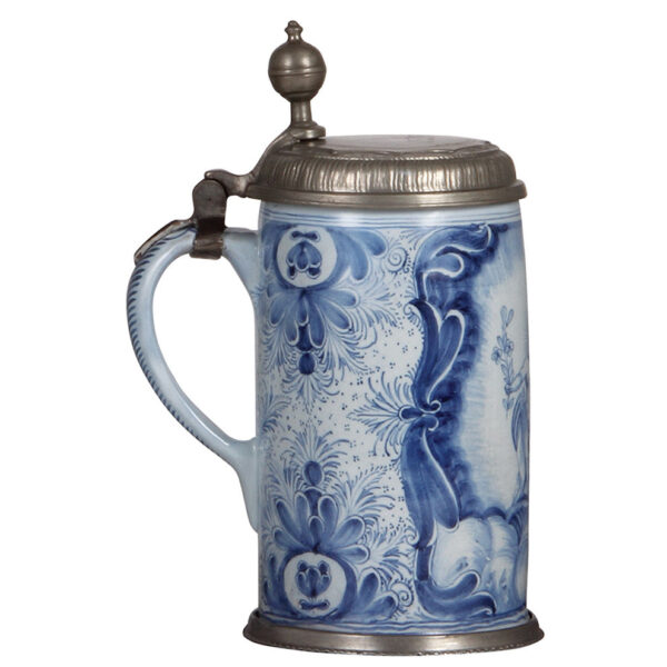 Faience stein, 9.6" ht., mid 1700s, Nürnberger Walzenkrug    - Image 3