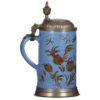 Faience steins (two), 9.6" ht., early 1800s, Schrezheimer Walzenkrug - Image 3