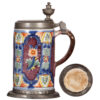 Faience steins (two), 9.6" ht., early 1800s, Schrezheimer Walzenkrug - Image 4