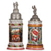 Regimental steins (two), .5L, 11.7" ht., Inft. Regt. Nr. 127