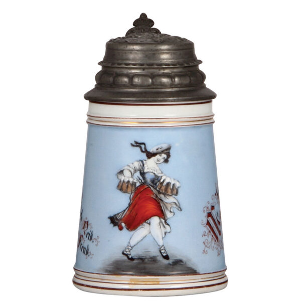 Porcelain stein, .5L, transfer & hand-painted, barmaid - Image 2