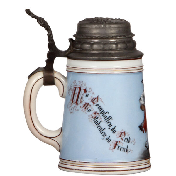 Porcelain stein, .5L, transfer & hand-painted, barmaid - Image 4