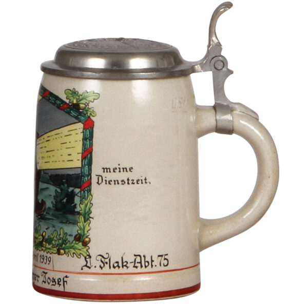 Third Reich stein, .5L, 4. Batterie, L. Flak Abt. 75, 30. Jan - 29. April 1939 - Image 2