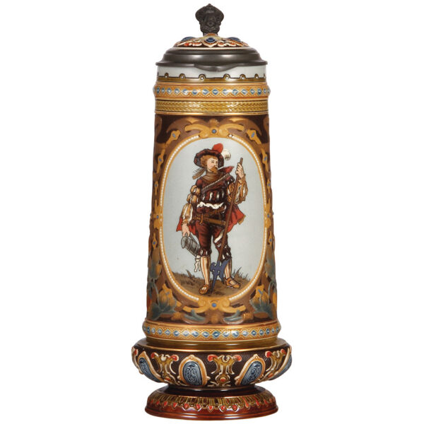 Mettlach stein, 1.4L, 13.2" ht., 2104