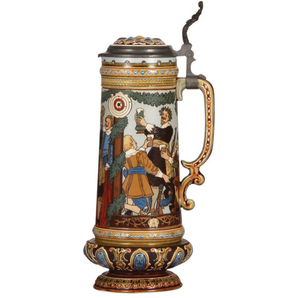 Mettlach stein, 1.4L, 13.9" ht., 2482, etched - Image 2