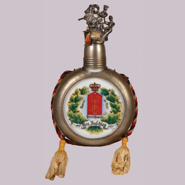 Regimental flask, .25L, porcelain, Bespannungs Abtl. v. Telegr. Batl. Nr. 3, - Image 2