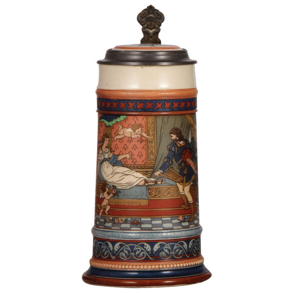 Mettlach stein, 1.0L, 2401, etched
