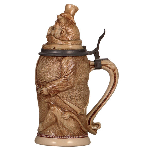 Character stein, .5L, by Diesinger, Monkey with Top Hat - Image 2