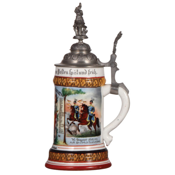 Regimental stein, .5L, 11.3" ht., Drag. Regt. Nr. 21 - Image 2