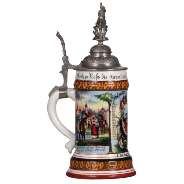 Regimental stein, .5L, 11.3" ht., Drag. Regt. Nr. 21 - Image 3