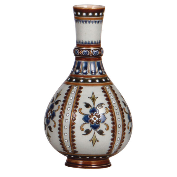 Mettlach vase, 7.2" ht., 1665, mosaic