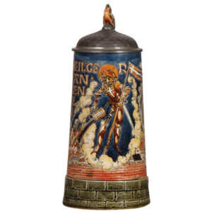 Mettlach stein, 1.0L, 1786, etched