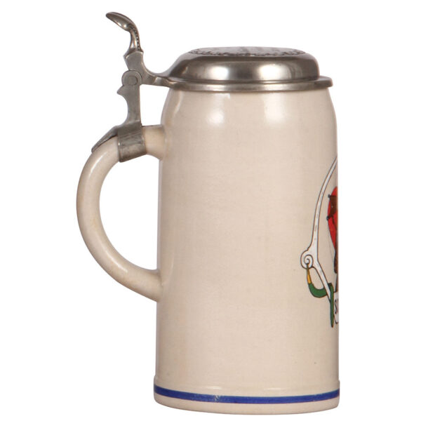 Stoneware steins (two), 1.0L, Schützenheil; with, Schützenlust hebt die Brust, William Tell - Image 4