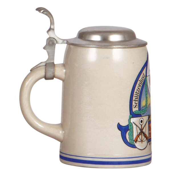 Stoneware steins (two), 1.0L, Schützenheil; with, Schützenlust hebt die Brust, William Tell - Image 7