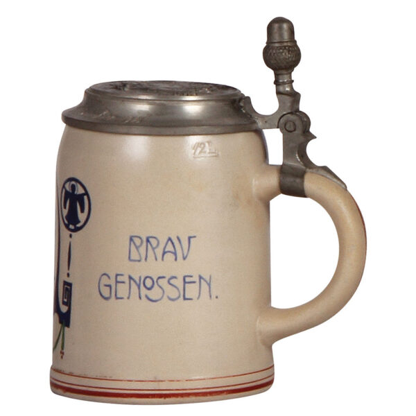 Stoneware steins (two), .5L, Schlossbrauerei, Kaltenberg; with, .5L, Brau Geschossen. - Image 7