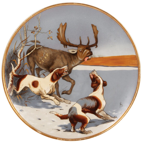 Mettlach plaque, 15.0" d., 2070.