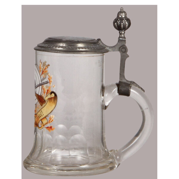 Glass steins (two), .5L, blown. - Image 6