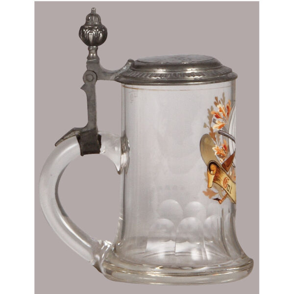 Glass steins (two), .5L, blown. - Image 7