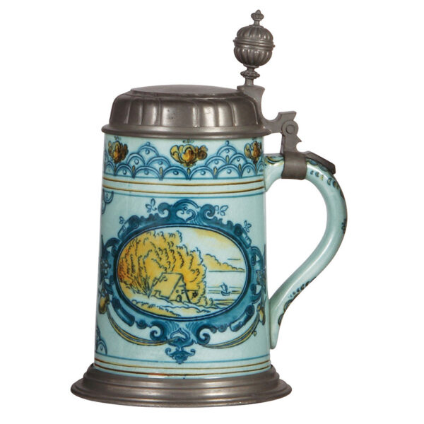 Mettlach steins (two), 1.0L, 5022; with, .25L, 2527. - Image 2