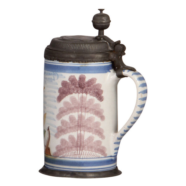 Faience steins, Bayreuther Walzenkrug and Erfurter Walzenkrug. - Image 3