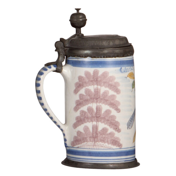 Faience steins, Bayreuther Walzenkrug and Erfurter Walzenkrug. - Image 4