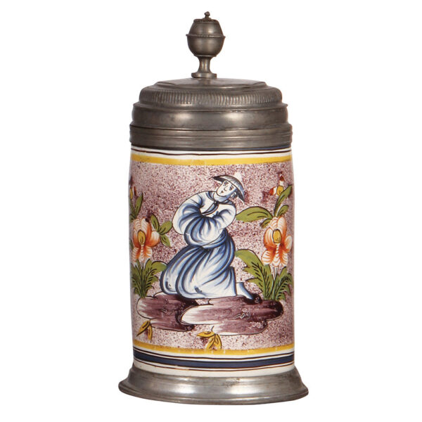 Faience steins, Bayreuther Walzenkrug and Erfurter Walzenkrug. - Image 8