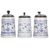 Porcelain steins (three), .5L, hand-painted, cobalt blue