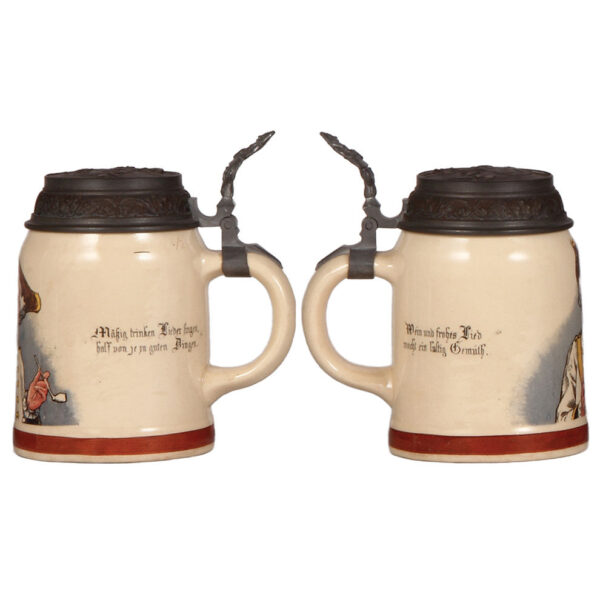 Mettlach steins (two), .5L, 1145(1526); with, .3L, 1084 - Image 2