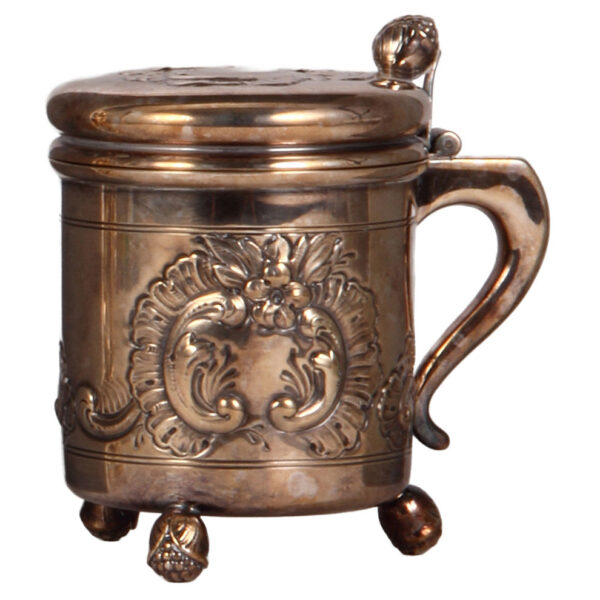 Silver-plated stein, .5L, 6.3" ht.,