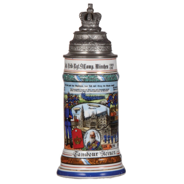 Regimental stein, .5L,  Inft. Leib Regt., 9. Comp., München