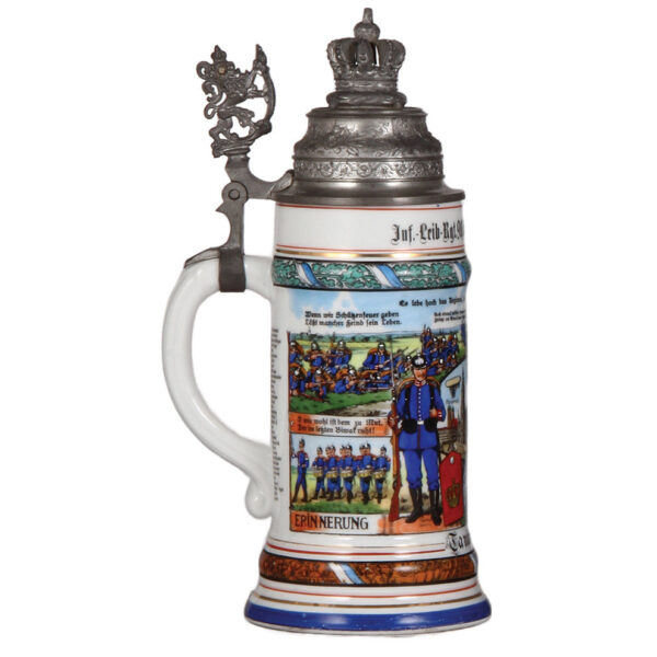 Regimental stein, .5L,  Inft. Leib Regt., 9. Comp., München - Image 3