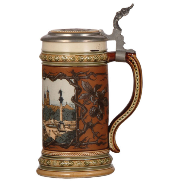 Mettlach stein, .5L, 1863, etched, Stuttgart - Image 2