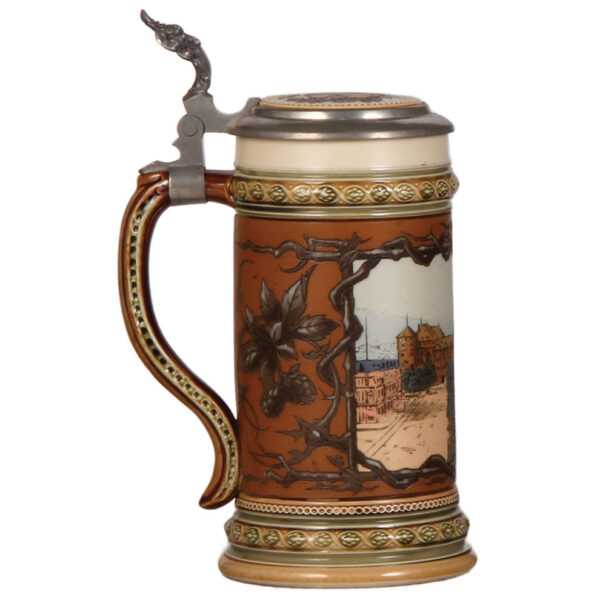 Mettlach stein, .5L, 1863, etched, Stuttgart - Image 3