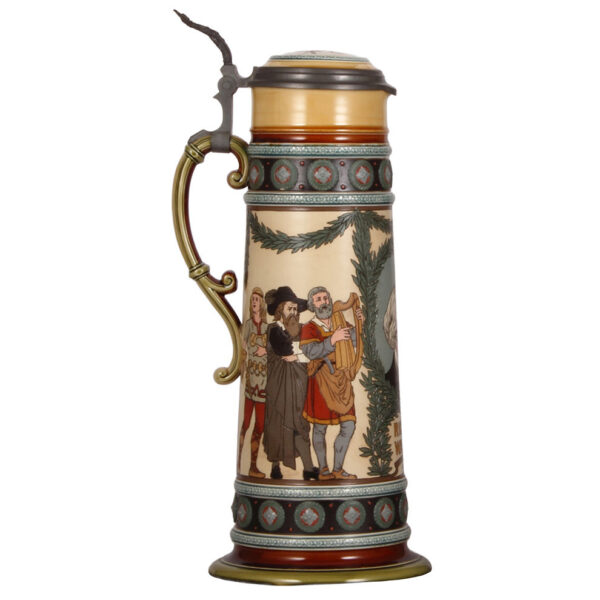 Mettlach stein, 18.5" ht., 2797, etched, Richard Wagner - Image 3