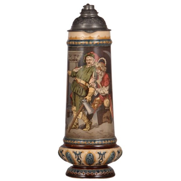 Mettlach stein, 2.1L, 16.3" ht., 1055[2176], PUG