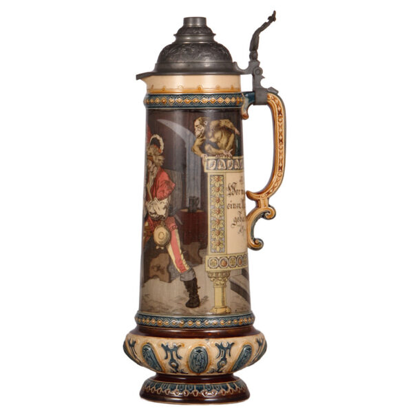 Mettlach stein, 2.1L, 16.3" ht., 1055[2176], PUG - Image 2