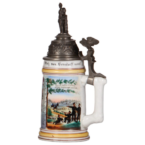 Regimental stein, .5L, 10.5" ht., porcelain, 5. Comp. Inft. Regt. Nr. 80, Hanau, - Image 2