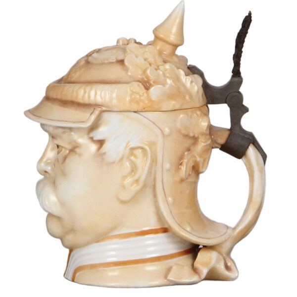 Character stein, .5L, porcelain, Otto v. Bismarck with Pickelhaube - Image 2