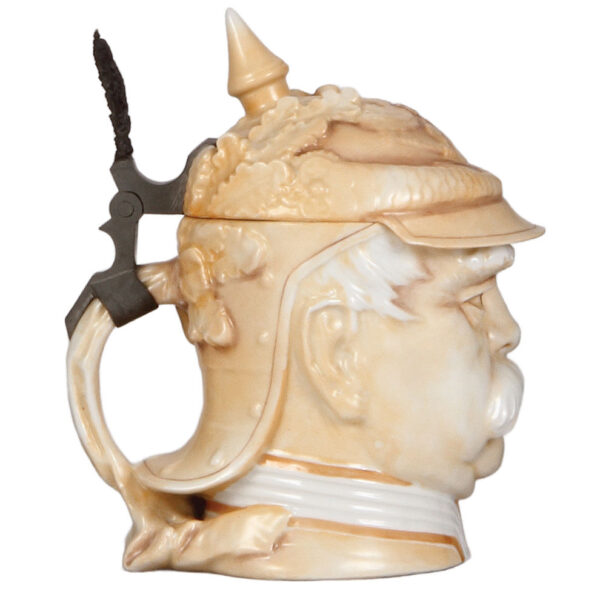 Character stein, .5L, porcelain, Otto v. Bismarck with Pickelhaube - Image 3