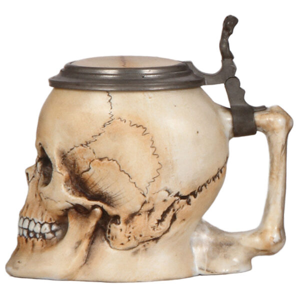 Character stein, .5L, porcelain, Skull - Image 2