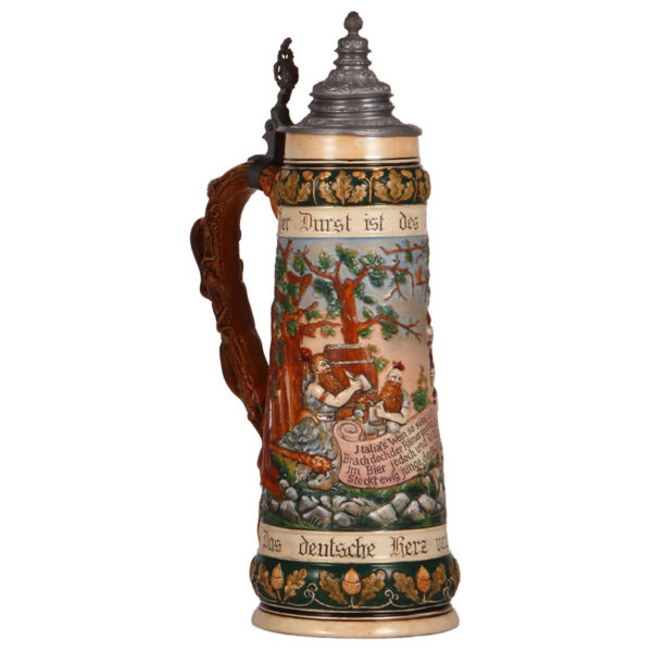 Pottery stein, 2.0L, 15.9" ht., marked Matthias Girmscheid