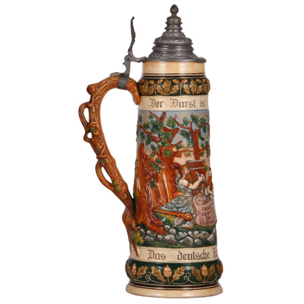 Pottery stein, 2.0L, 15.9" ht., marked Matthias Girmscheid - Image 4