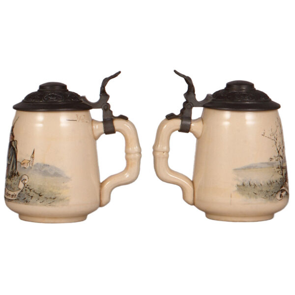 Mettlach steins (two), .5L, 1114[1526]; with, .3L, 1023[2349] - Image 3