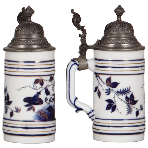 Porcelain steins (two), .5L, both hand-painted, lithophanes - Image 3