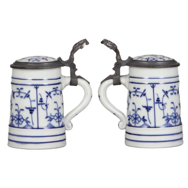 Porcelain stein (three), .3L & ,5L, hand-painted, coblat blue - Image 3