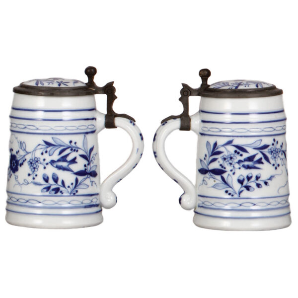 Porcelain stein (three), .3L & ,5L, hand-painted, coblat blue - Image 4