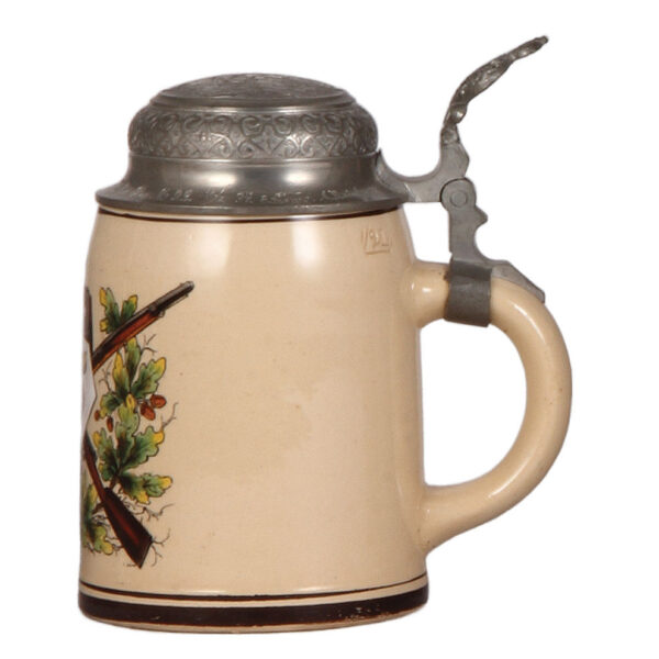 Regimental stein, .5L, 6.3" ht., pottery, 6. Comp., Inft. Regt. Nr. 92 - Image 2