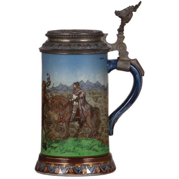 Mettlach stein, .5L, 2082, etched, Wilhelm Tell - Image 2