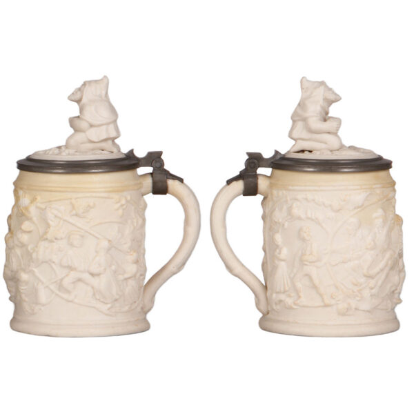 Mettlach steins (three), .5L, all relief, 1028, 171, 485 - Image 4