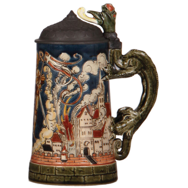 Mettlach stein, .5L, 1786, etched